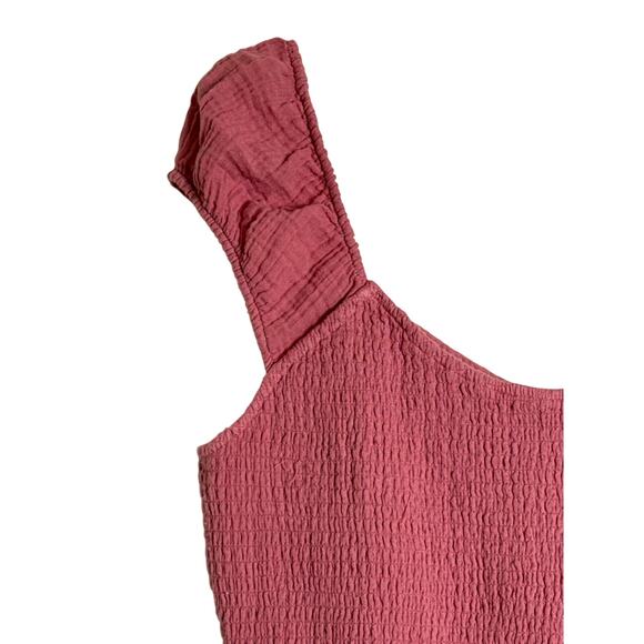 American Eagle Pink Smocked Babydoll Dress with Ruffle Hem & Pockets – XL NWT - Picture 4 of 10